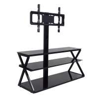 Mid Century Custom Contemporary Simple Design Used Modern Metal TV Table Tempered Glass TV Stand With Mount for Living Room