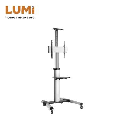 Crank Height Adjustable  Aluminum Mobile TV Cart