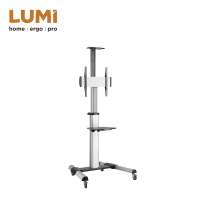 Crank Height Adjustable  Aluminum Mobile TV Cart