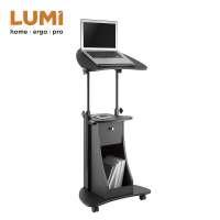 Height Adjustable China Best Ergonomic Mobile Sit Stand Rolling Cart,Laptop Workstation