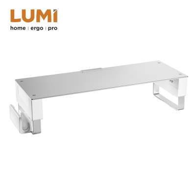 Height Adjustable Aluminum Monitor Riser with USB Ports