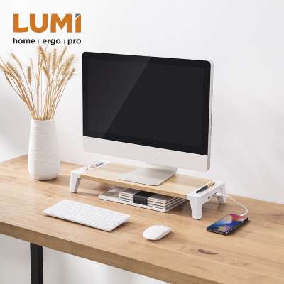 Wood Monitor Riser,Wooden Monitor Riser Stand With USB