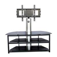 Modern design tempered glass lcd tv stand with metal frame RM005